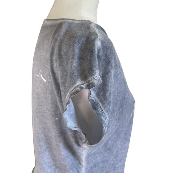 Women's distressed Ralph Lauren grey sleeveless shirt with, white red logo front - Picture 3 of 8